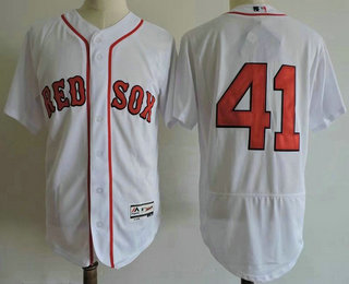 Men's Boston Red Sox #41 Chris Sale No Name White Home Stitched MLB Flex Base Jersey