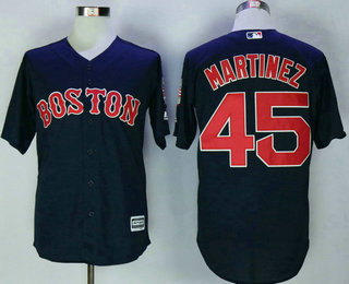 Men's Boston Red Sox #45 Pedro Martinez Navy Blue Stitched MLB Cool Base Jersey