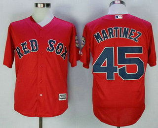 Men's Boston Red Sox #45 Pedro Martinez Retired Red Stitched MLB Cool Base Jersey
