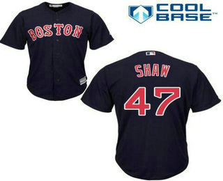 Men's Boston Red Sox #47 Travis Shaw Navy Blue Stitched Baseball Jersey