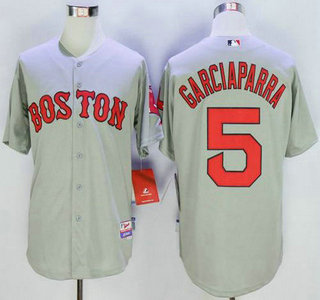 Men's Boston Red Sox #5 Nomar Garciaparra Grey Cool Base Jersey
