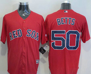 Men's Boston Red Sox #50 Mookie Betts Red New Cool Base Jersey