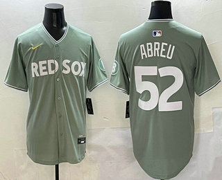Men's Boston Red Sox #52 Wilyer Abreu Green 2025 City Connect Limited Stitched Jersey