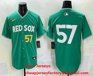 Men's Boston Red Sox #57 Greg Weissert Green 2025 City Connect Limited Jersey