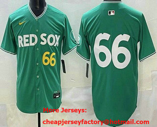 Men's Boston Red Sox #66 Brayan Bello Green 2025 City Connect Limited Jersey