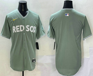 Men's Boston Red Sox Blank Green 2025 City Connect Limited Stitched Jersey