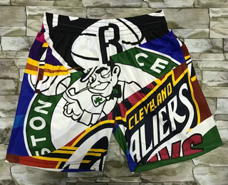 Men's Boston Celtics Multi Color Hardwood Classics Soul Swingman Throwback Printed NBA Shorts