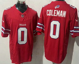 Men's Buffalo Bills #0 Keon Coleman Limited Red FUSE Vapor Jersey