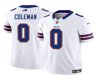Men's Buffalo Bills #0 Keon Coleman White 2024 Draft FUSE Vapor Untouchable Limited Stitched Football Jersey