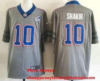 Men's Buffalo Bills #10 Khalil Shakir Limited Grey Vapor Jersey