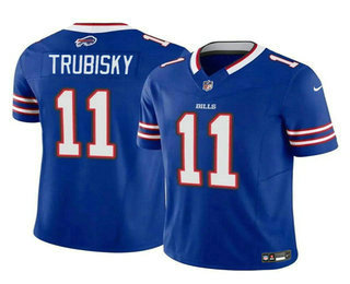 Men's Buffalo Bills #11 Mitch Trubisky Blue 2023 FUSE Vapor Limited Football Stitched Jersey