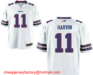 Men's Buffalo Bills #11 Percy Harvin White Road Stitched NFL Nike Elite Jersey