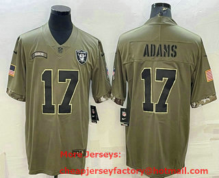 Men's Las Vegas Raiders #17 Davante Adams Olive 2022 Salute To Service Limited Stitched Jersey