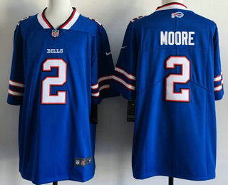 Men's Buffalo Bills #2 DJ Moore Blue Limited Blue Vapor Jersey