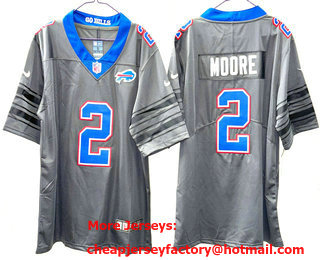 Men's Buffalo Bills #2 DJ Moore Limited Grey Vapor Jersey