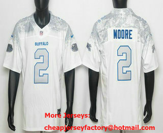 Men's Buffalo Bills #2 DJ Moore Limited White Rivalries FUSE Vapor Jersey