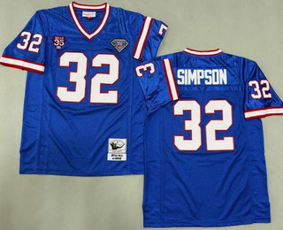 Men's Buffalo Bills #32 OJ Simpson Blue Throwback Jersey