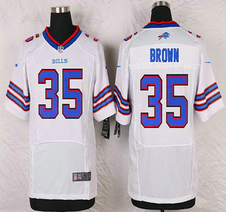 Men's Buffalo Bills #35 Bryce Brown White Road NFL Nike Elite Jersey