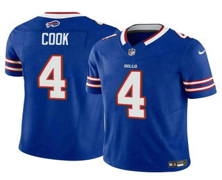 Men's Buffalo Bills #4 James Cook Blue 2023 FUSE Vapor Limited Football Stitched Jersey