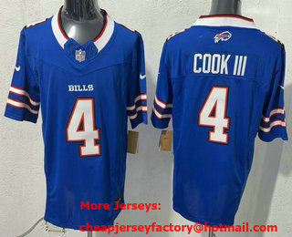Men's Buffalo Bills #4 James Cook III Limited Blue FUSE Vapor Jersey