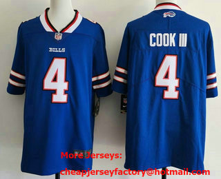 Men's Buffalo Bills #4 James Cook III Limited Blue Vapor Jersey