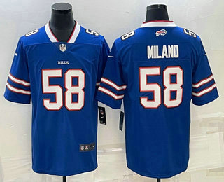 Men's Buffalo Bills #40 Matt Milano Royal Blue 2023 Vapor Untouchable Stitched NFL Nike Limited Jersey