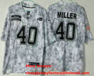 Men's Buffalo Bills #40 Von Miller Arctic Camo 2024 FUSE Salute to Service Limited Stitched Jersey