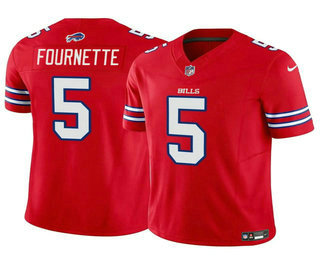 Men's Buffalo Bills #5 Leonard Fournette Red Vapor Limited Football Stitched Game Jersey