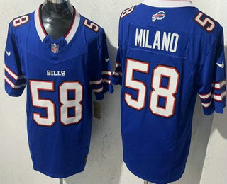 Men's Buffalo Bills #58 Matt Milano Limited Blue FUSE Vapor Jersey