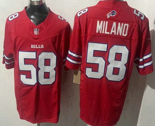 Men's Buffalo Bills #58 Matt Milano Limited Red FUSE Vapor Jersey