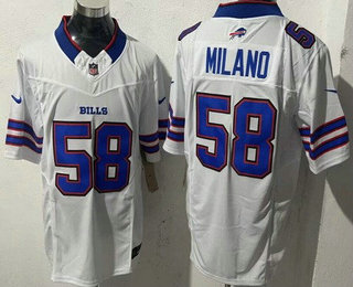 Men's Buffalo Bills #58 Matt Milano Limited White FUSE Vapor Jersey