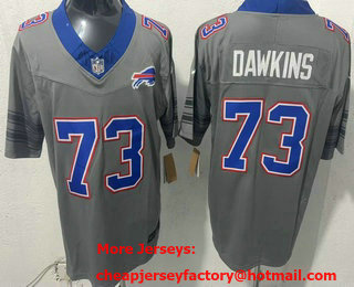 Men's Buffalo Bills #73 Dion Dawkins Limited Grey FUSE Vapor Jersey