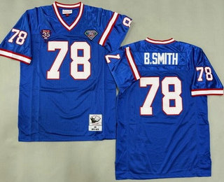 Men's Buffalo Bills #78 Bruce Smith Blue 1990 Throwback Jersey