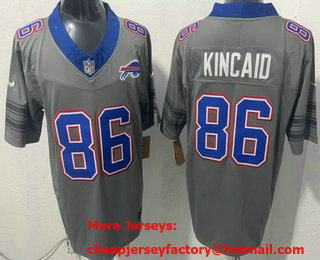 Men's Buffalo Bills #86 Dalton Kincaid Limited Grey FUSE Vapor Jersey