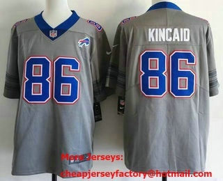 Men's Buffalo Bills #86 Dalton Kincaid Limited Grey Vapor Jersey