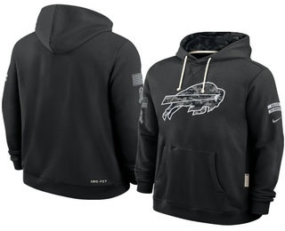 Men's Buffalo Bills Black 2026 Salute to Service Sideline Pullover Hoodie