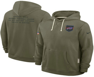 Men's Buffalo Bills Olive 2025 Salute to Service Pullover Hoodie