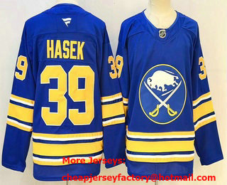 Men's Buffalo Sabres #39 Dominik Hasek Blue Authentic Jersey