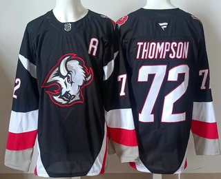 Men's Buffalo Sabres #72 Tage Thompson Black Authentic Jersey