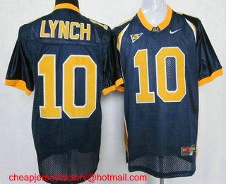 Men's California Golden Bears #10 Marshawn Lynch Navy Blue Stitched College Football Nike NCAA Jersey
