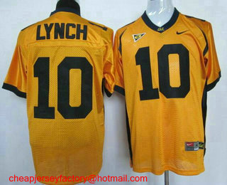 Men's California Golden Bears #10 Marshawn Lynch Yellow Stitched College Football Nike NCAA Jersey