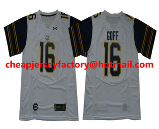 Men's California Golden Bears #16 Jared Goff White 2017 Cal College Football Stitched Under Armour NCAA Jersey
