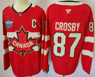 Men's Canada #87 Sidney Crosby Red 2025 4 Nations Face Off Authentic Jersey