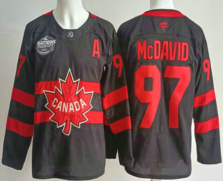Men's Canada #97 Connor McDavid Black 2025 4 Nations Face Off Authentic Jersey