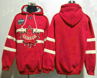 Men's Canada Blank Red 2025 4 Nations Face Off Authentic Pocket Stitched Pullover Hoodie