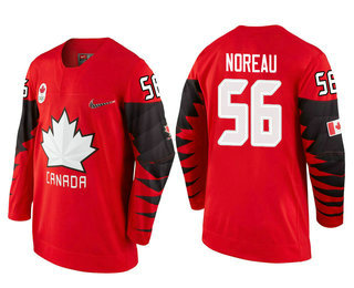 Men's Canada Team #56 Maxim Noreau Red 2018 Winter Olympics Jersey