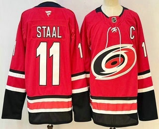 Men's Carolina Hurricanes #11 Jordan Staal Red Authentic Jersey