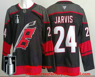 Men's Carolina Hurricanes #24 Seth Jarvis Black 2026 Stanley Cup Final Authentic Jersey