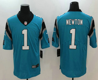 Men's Carolina Panthers #1 Cam Newton Blue 2017 Vapor Untouchable Stitched NFL Nike Limited Jersey