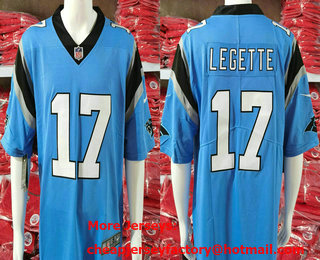 Men's Carolina Panthers #17 Xavier Legette Blue Vapor Limited Stitched Football Jersey